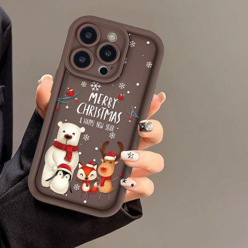 Christmas animal for iPhone17 ProMax phone case 16 Apple 17 matte 14/15 Premium 13