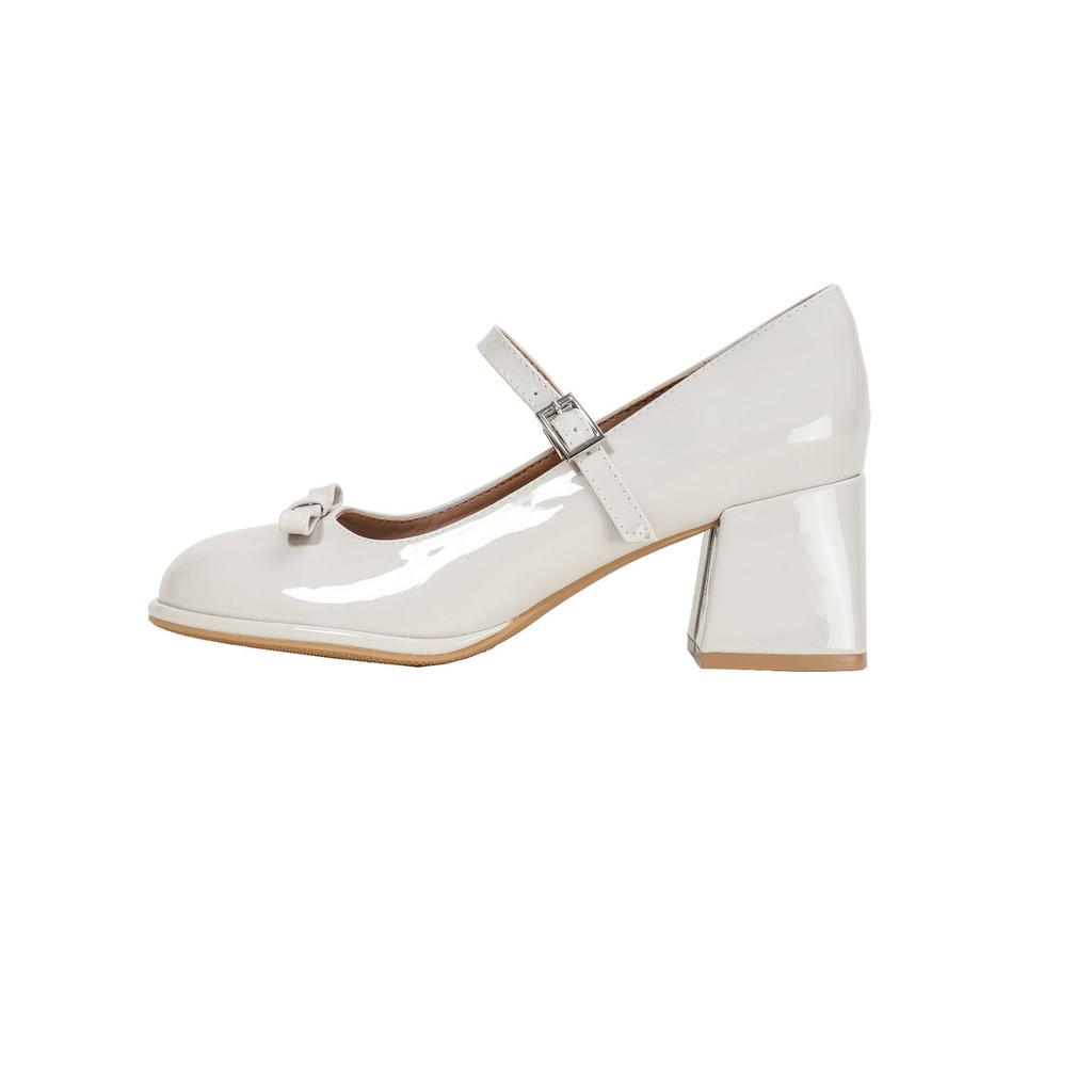 New Design Mary Jane Shoes Buckle Pumps Women Elegant Shallow Hollow Thick Heel Casual Shoes Ladies Office Party Leather Shoes