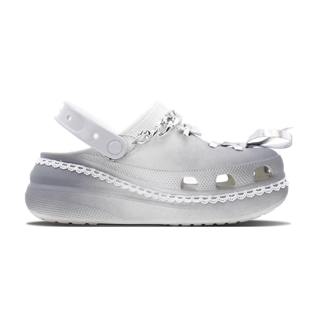Crocs Crush Clog Clogs Unisex Gray White 207521-100(Team147-)