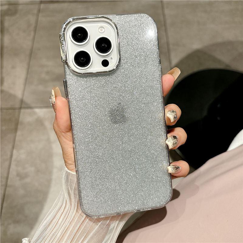 Luxury Glitter Lens iPhone 15 Pro Case – High-End Protective Cover for Apple 16/14/13 Pro.