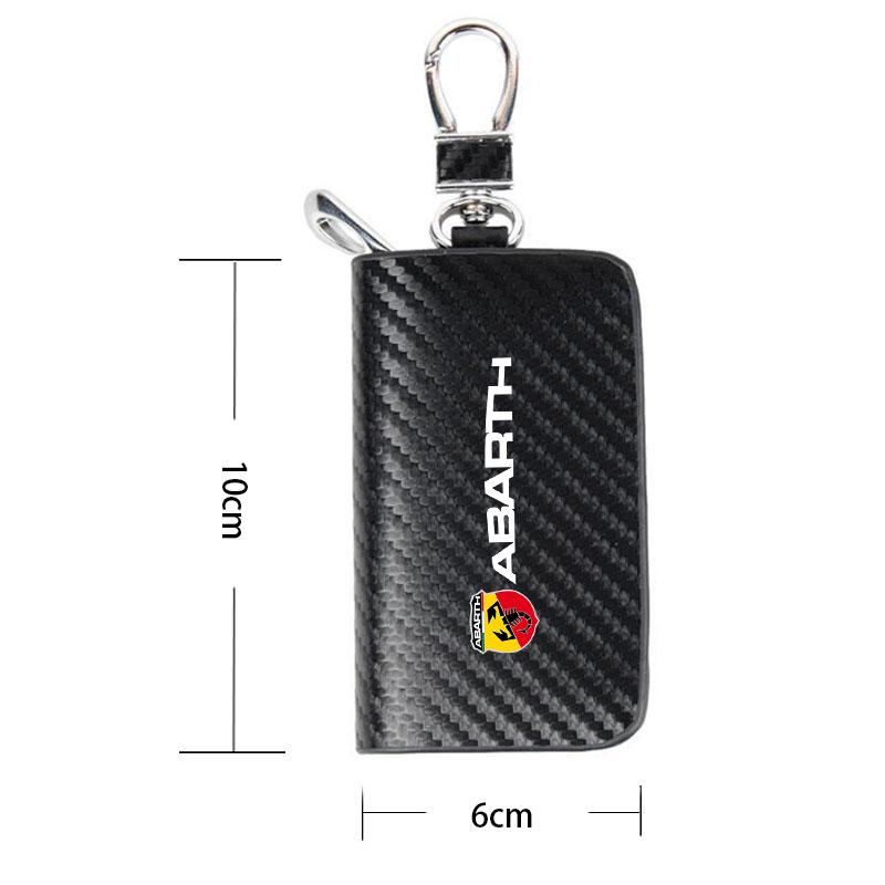 

Carbon Fiber Car Key Chain Holder Case Cover Bag For Abarth UNO Astra Panda Linea Freemont Strada Doblo Auto Accessories