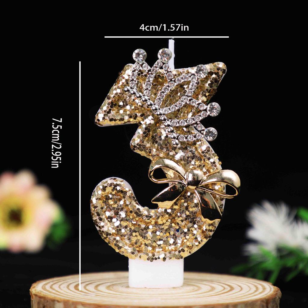 Gold Crown Birthday Number Candles - Creative Cake Party Decorations