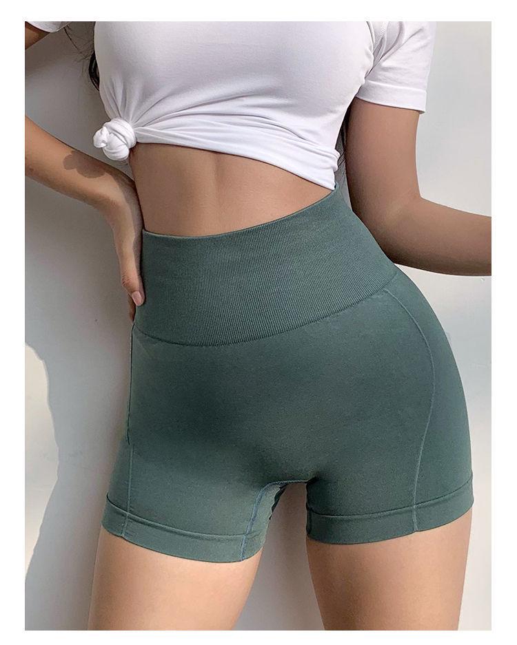 High-Waist Peach Lift Yoga Shorts - Tummy Control, Quick-Dry, Anti-Exposure Fitness Leggings for Women
