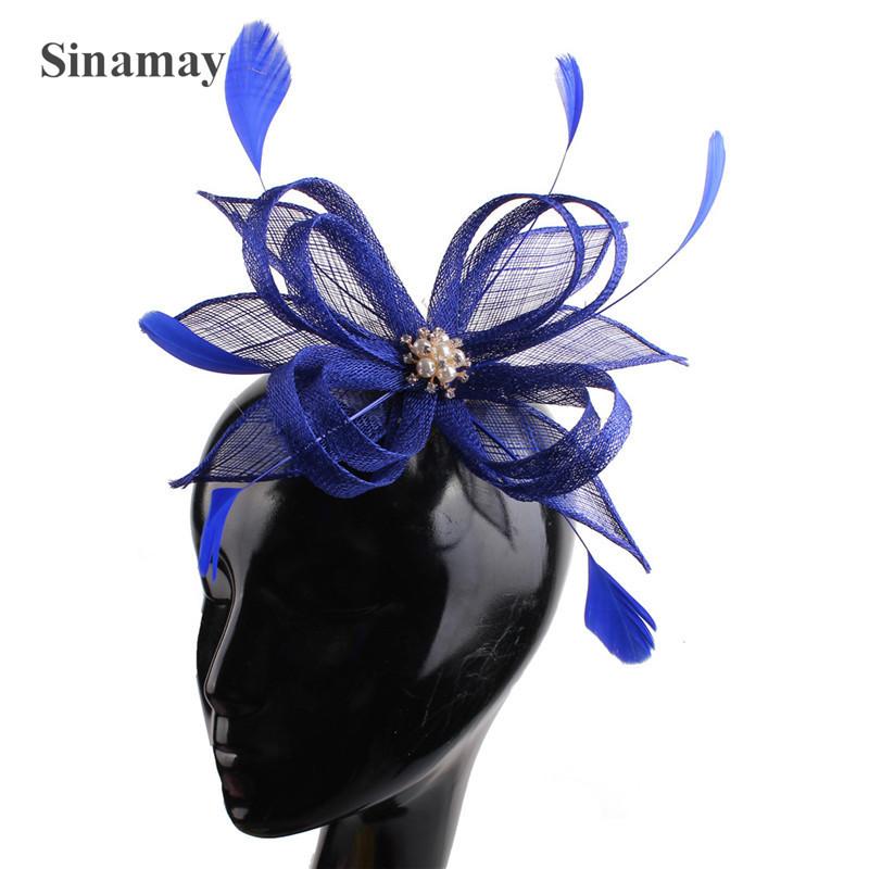 

Retro Black Linen Leaf Shape Popular Bridal Photo Wedding Headgear синий