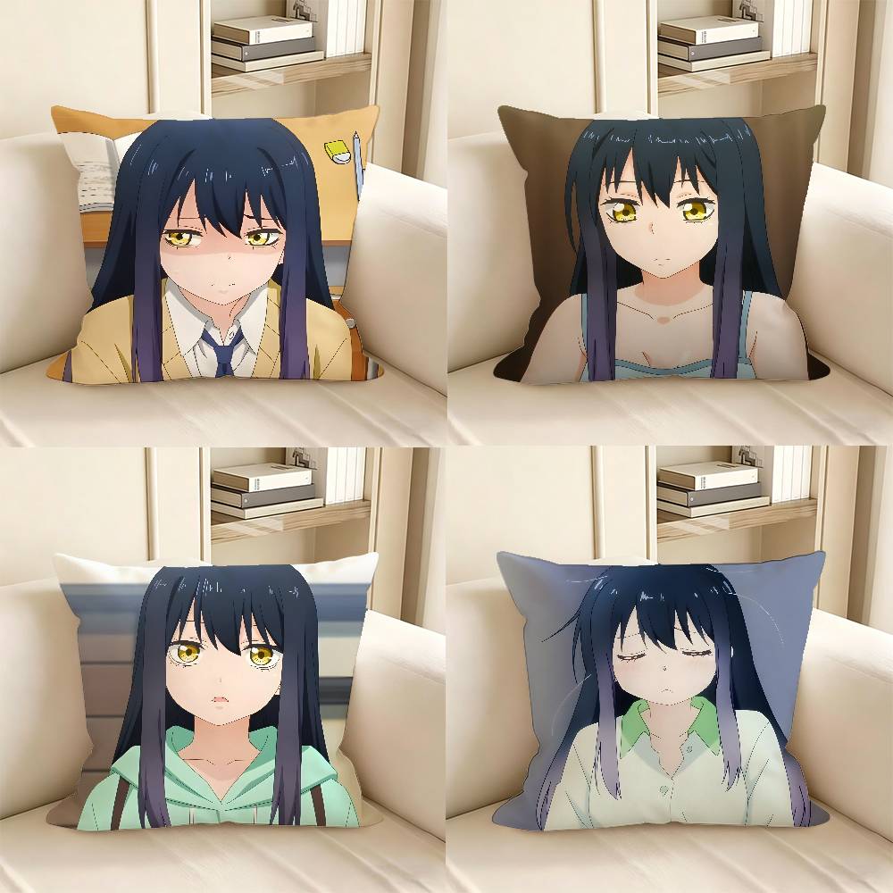 1pc Miko Yotsuya Mieruko-chan Pillow Case Fashion Square Pillowcase Bedroom Sofa Room Ins Decoration Leisure