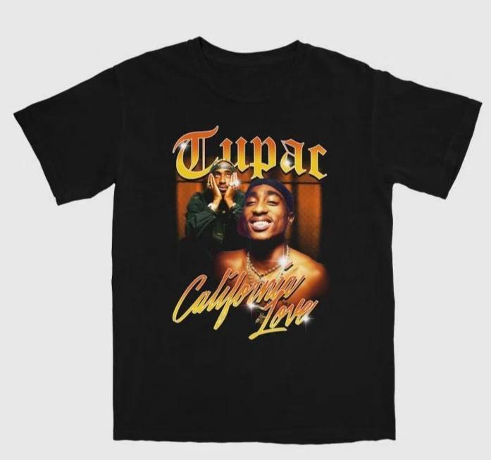 Men s Tupac Short Sleeve Crewneck T-Shirt - Black 3XL