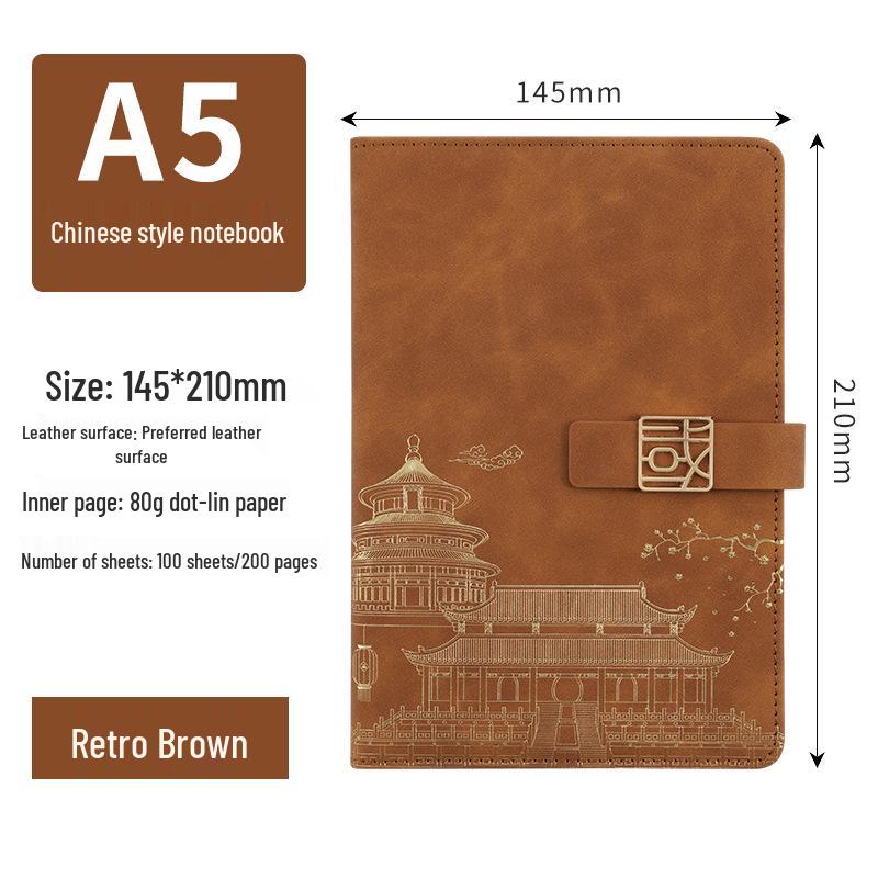 A5 Chinese Style Custom Office Diary & Student Notebook Gift Set with Custom Logo
