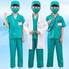 7PCS V Neck Surgical Children Doctor Costume Set Surgical Suit Doctor Nurse Cosplay Scrubs with Stethoscope Nurse Costume Set