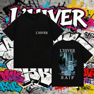 2025 Summer Rapper L'HIVER Saif Album Graphic Men's Gothic Hip Hop Short Sleeve T-shirts Vintage Cotton T-shirt Streetwear Y2k