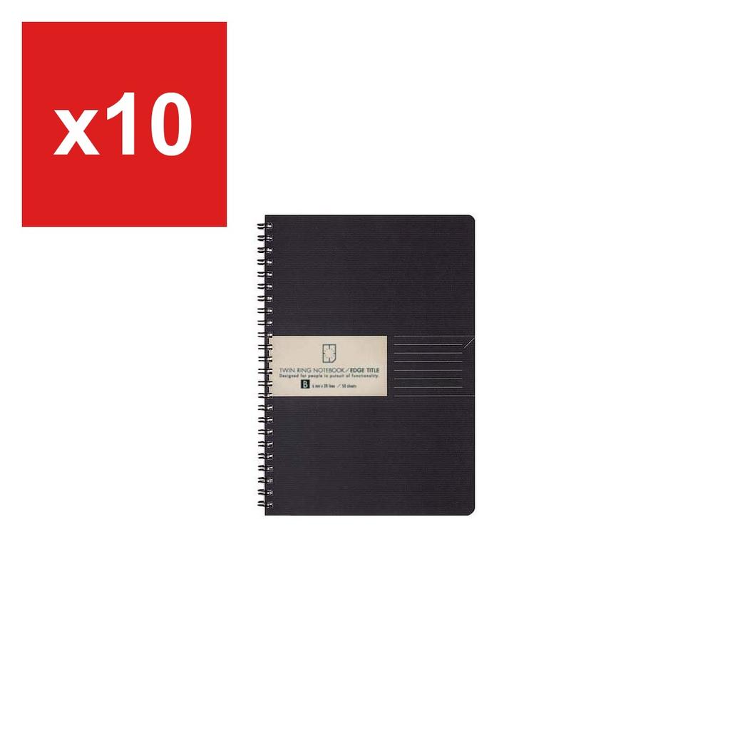 KOKUYO Ring Notebook, Edge Title Tab, B-Ruled, A5, 50 Sheets, Su-TJ105B, Set of 5