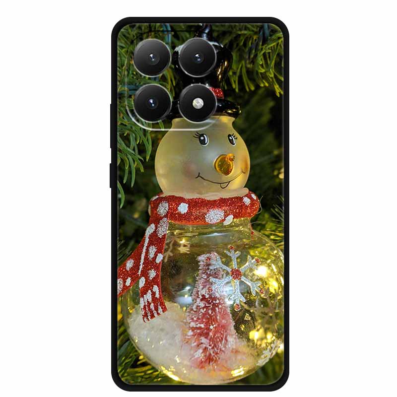 Christmas Cover For Xiaomi 15T 5G Case Black Silicone Cases TPU Santa Claus Christmas Tree Cover Cartoon Deer For Mi 15T 5G 15 T