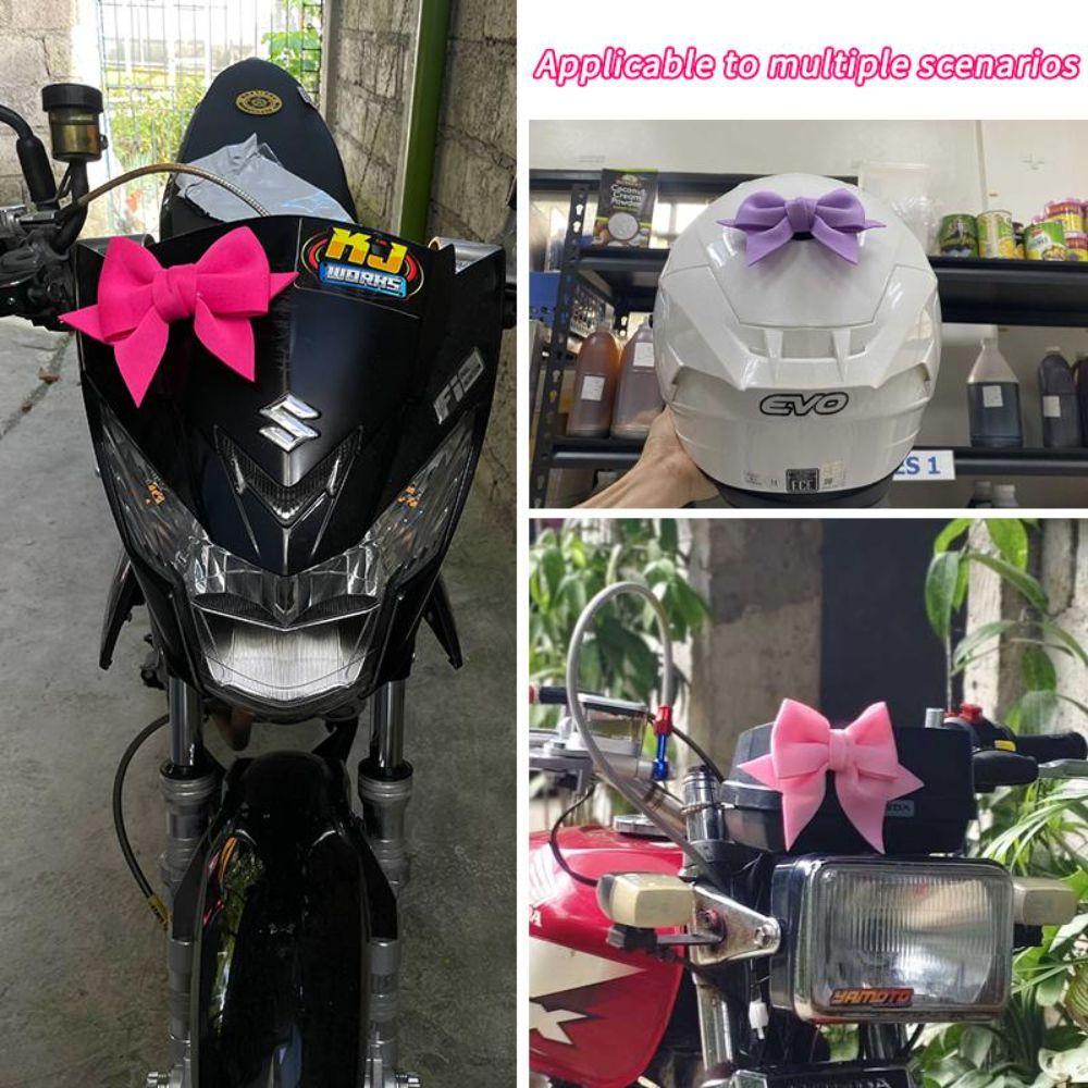 Lightweight Motorcycle Helmet Bow Self Adhesive Electric Bike Tail Decor Scooter Accessories