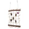 3 Pcs Parakeet Toy Wooden Block Cotton Rope Climbing Net with Molar Stone Strings Swing Toy for