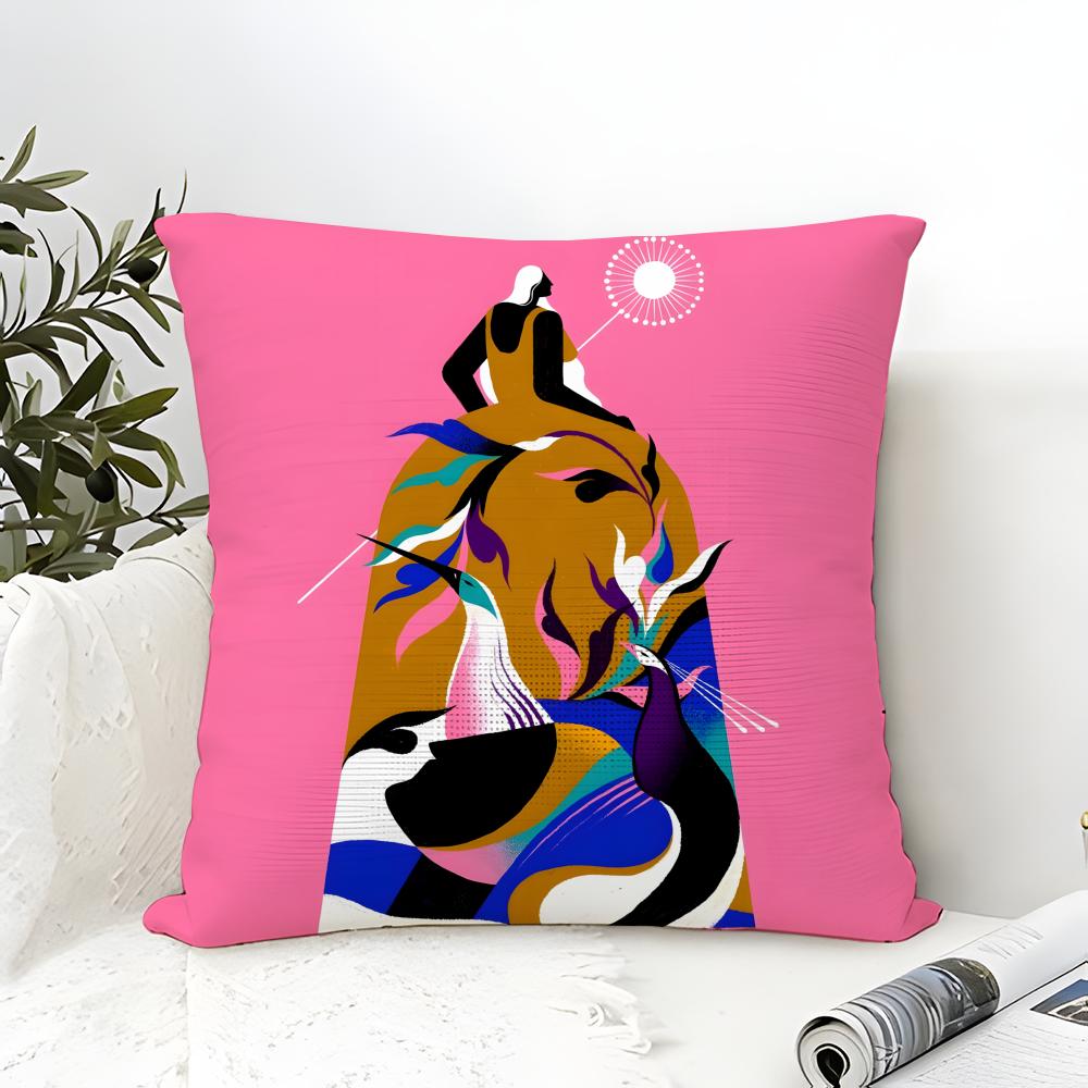Color Illustrator W-Willian Santiago Art 1 Pillow Case Linen Pillow Case Sofa Home Decor Cushion Cover Cushion Cove