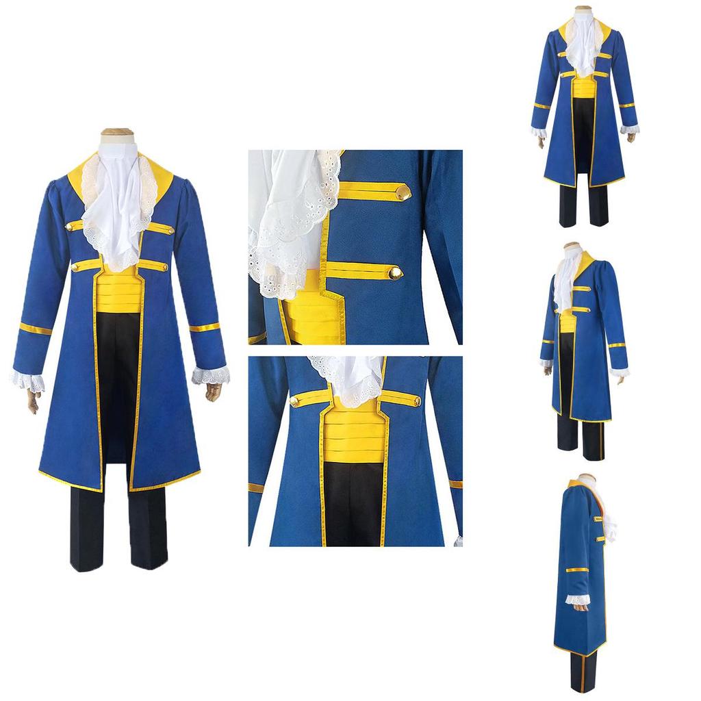 Adult Beauty And The Beast Prince Adam Cosplay Costume Men Halloween Party Suit Exquisite Workmanship