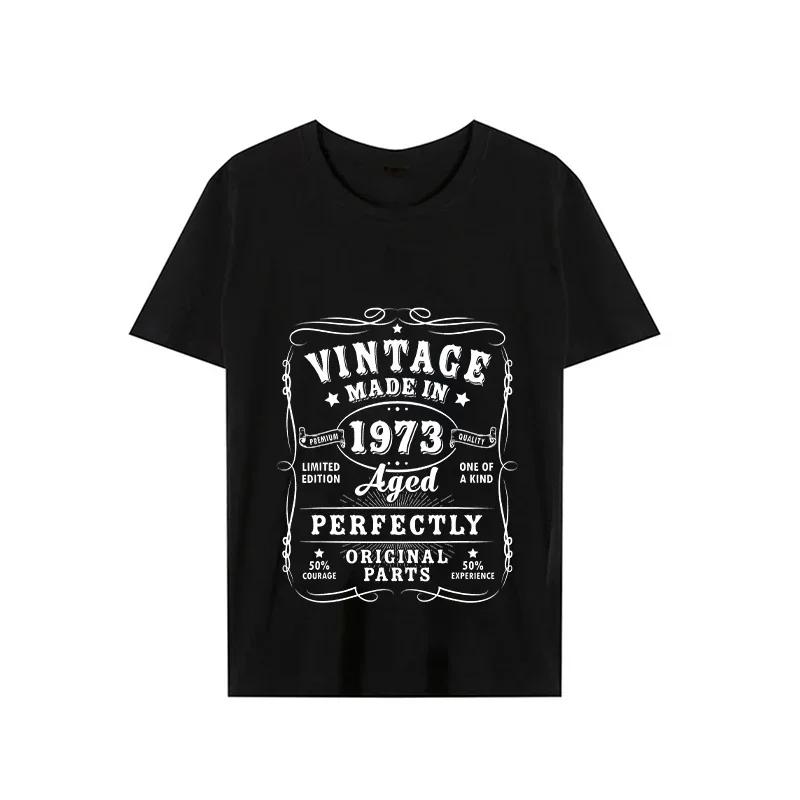 1973 50th Birthday Tshirts T-shirt Vintage 1973 Men Short Sleeve Tops Street 1973 T Shirt for Men T Shirt Over Tee Shirt Man#Color