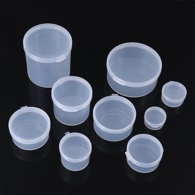 Caixa de Armazenamento de Contas para Joias de Plástico Transparente Pequeno Recipiente Redondo Potes Organizador de Maquiagem Caixa Cosmética Portátil 1 Peça