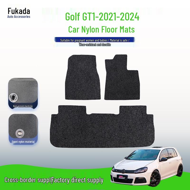 Custom Nylon Car Floor Mats for FAW-Volkswagen Golf GTI (2021-2024), Comfortable and Dirt-Resistant