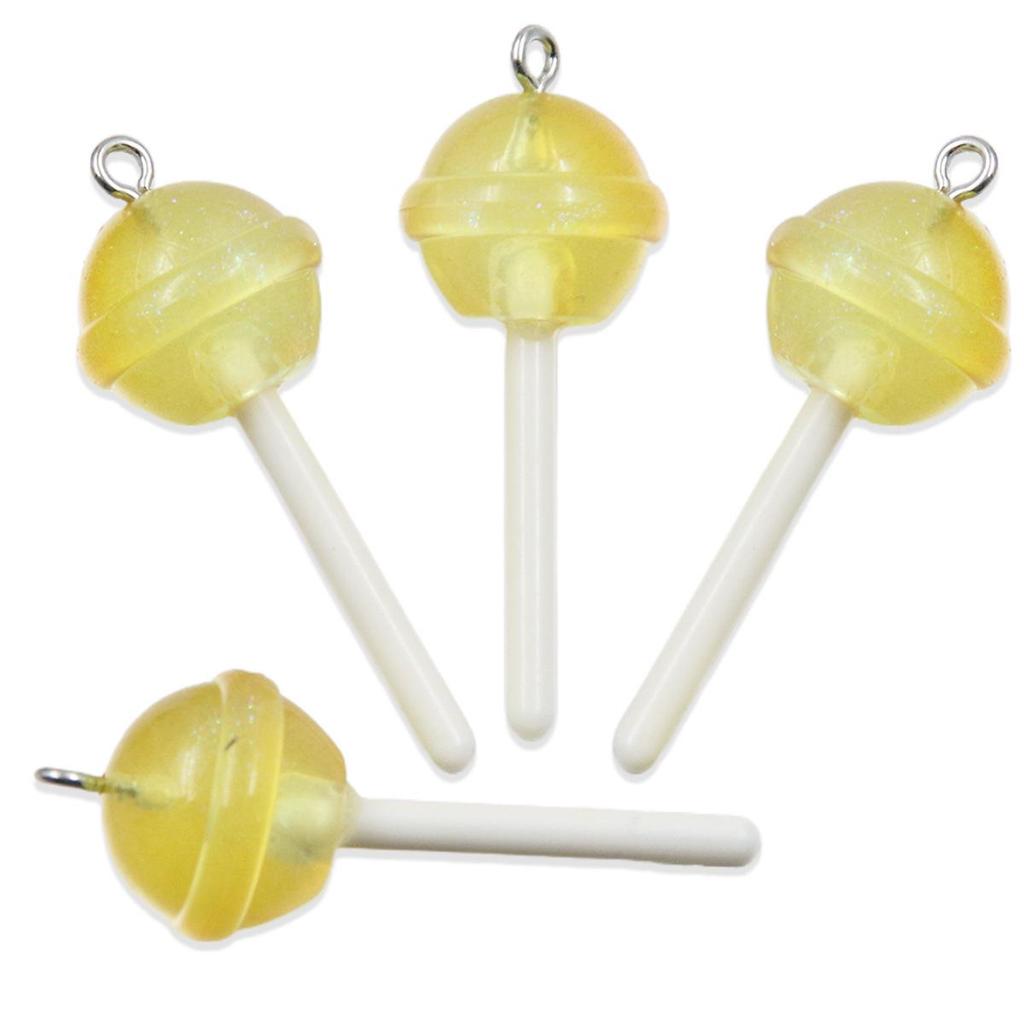 Handmade Glitter Lollipop Resin Star & Heart Pendants - Set of 3 DIY Color Sticks