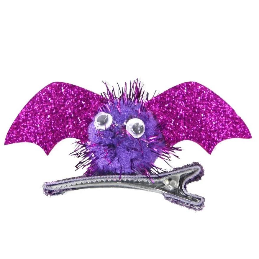 Metallic Woven Halloween Duckbill Clips Barrettes Cosplay Hair Clip Bat Wings Hairpin  School