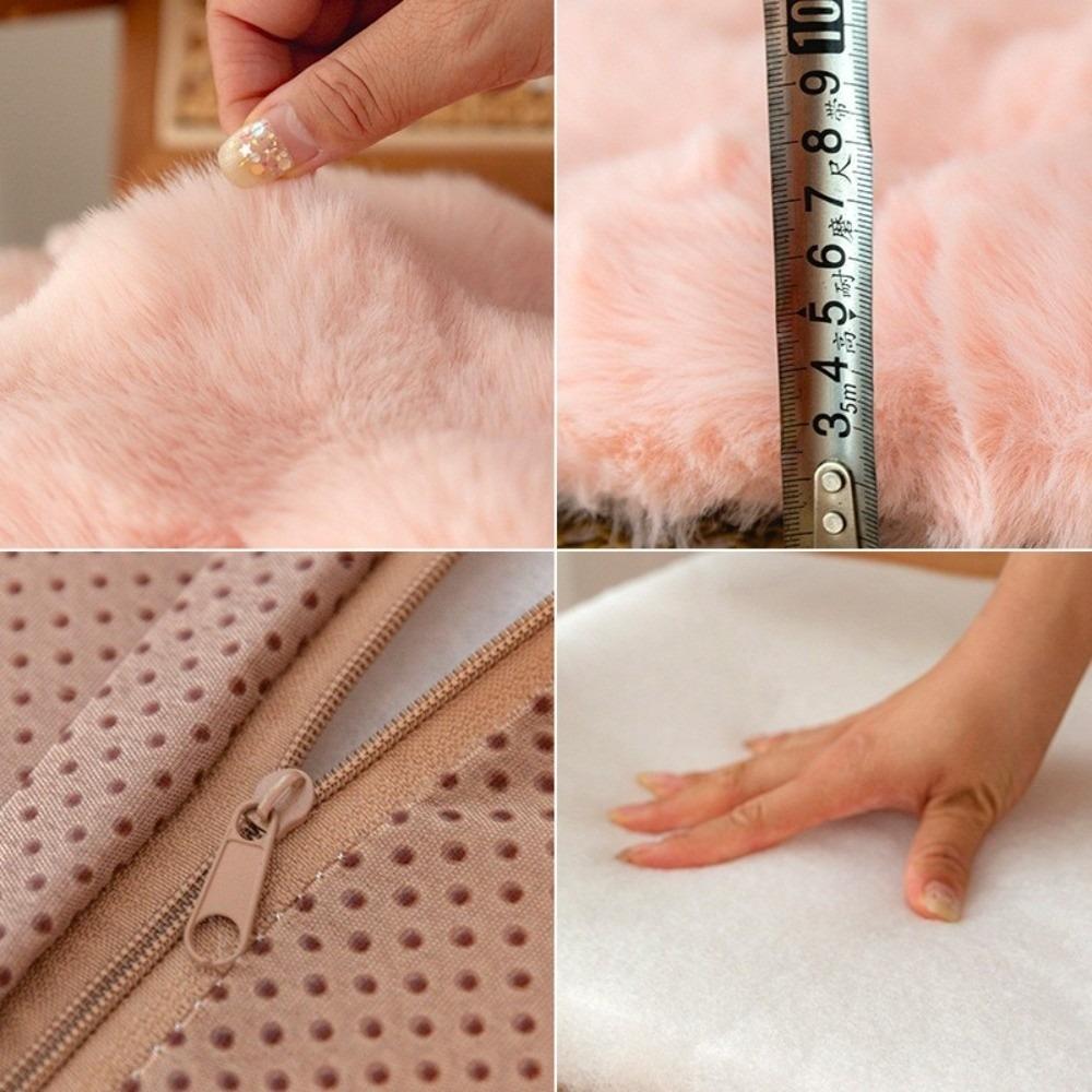 Winter Faux Rabbit Fur Cushion Thickened Stool Seat Mat Comfortable Round Seat Cushion Stool Seat
