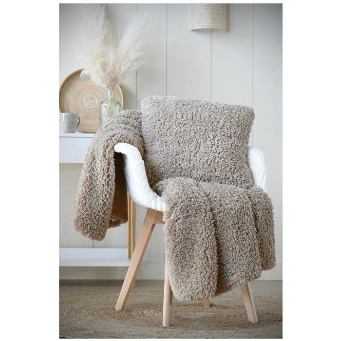 Plaid - Collection Dude - 130 x 150 cm - 100 % polyester - Couleur taupe