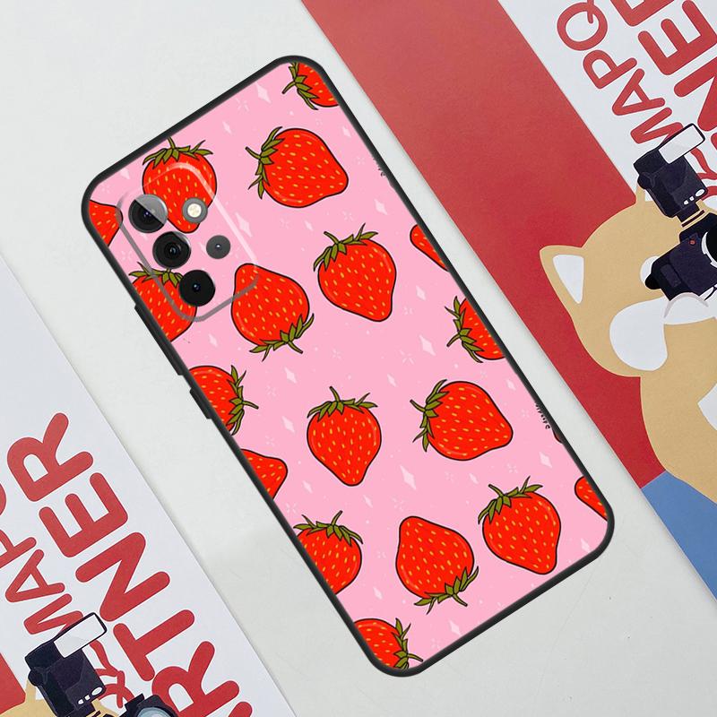 Strawberry Case For Samsung Galaxy A06 A16 A36 A56 A55 A35 A33 A53 A13 A23 A17 A54 A34 A14 A52 A32 A15