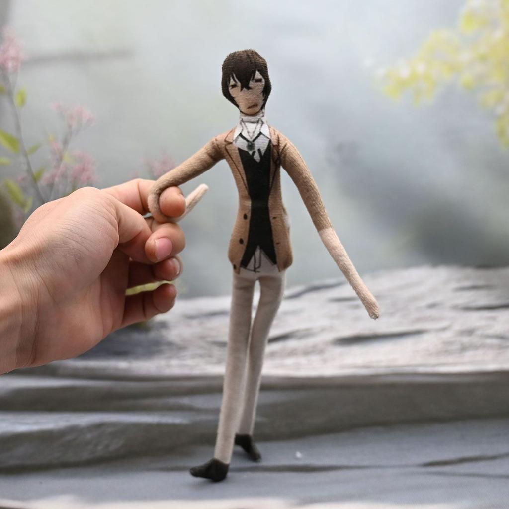 Osamu Dazai Anime Cosplay Stuffed Dolls movable Abstract Body Wire Skeleton Halloween Prop Hand-made