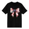 Adults Casual Daily Round Neck Independence Day Printed Short Sleeved T-shirt Letter Top