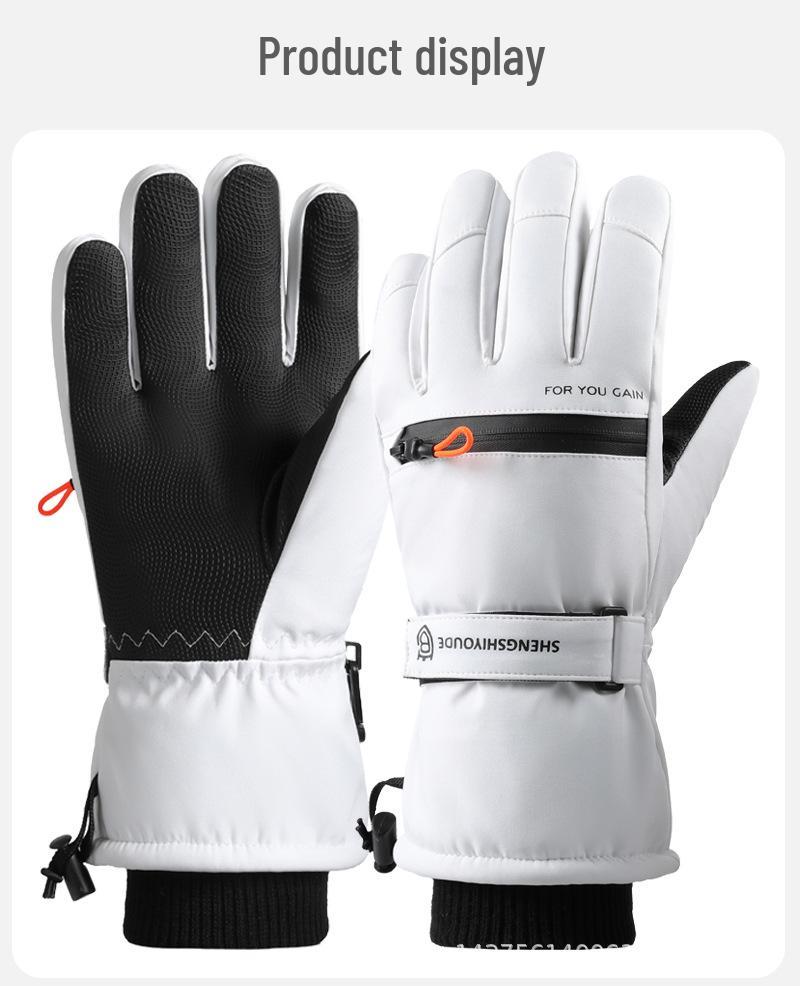 Ski Gloves: Unisex Winter Fleece-Lined, Windproof, Touchscreen, Water-Repellent, Thickened Cycling Cold-Proof