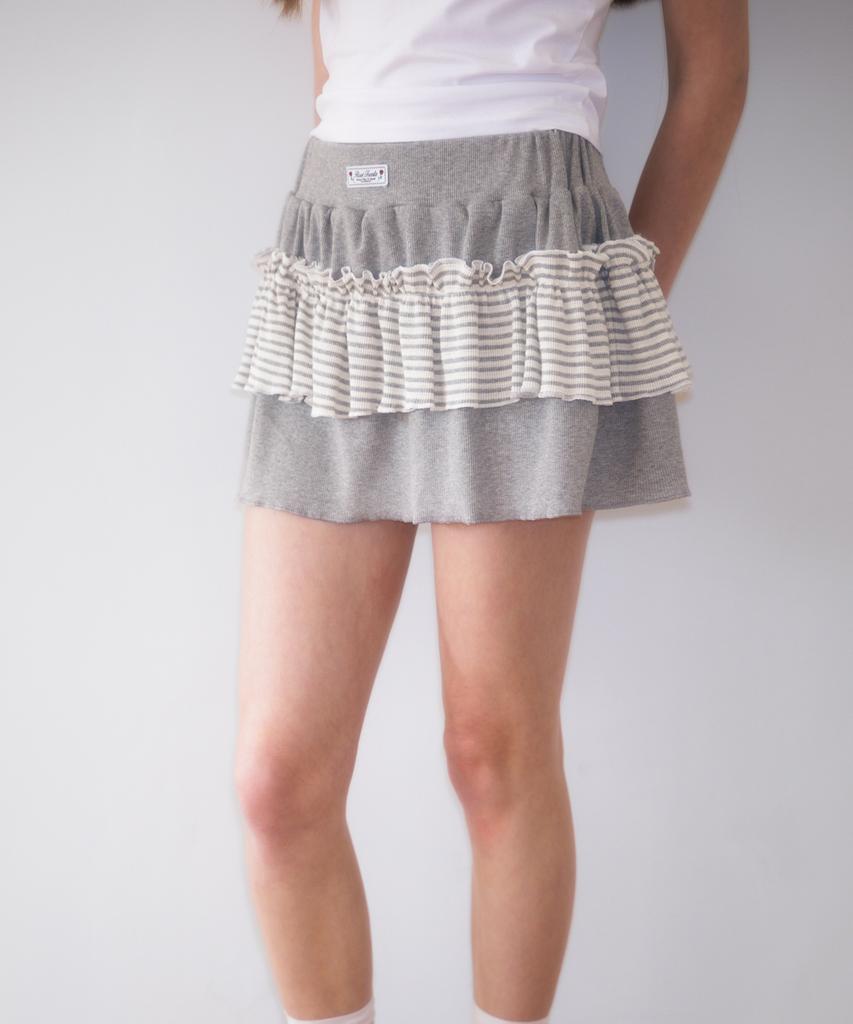 Rose Franz Cancan Frill Mini Skirt [Gray]