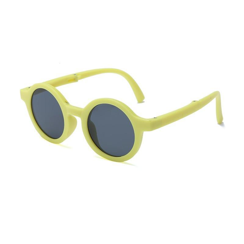 Baby round folding sunglasses women's caron anti-ultraviolet children's glasses line outdoor beach cute children's sunglasses