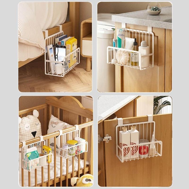 Home Metal Grid Storage Basket Bedside Caddy for Pantry,Bathroom Easy To Install