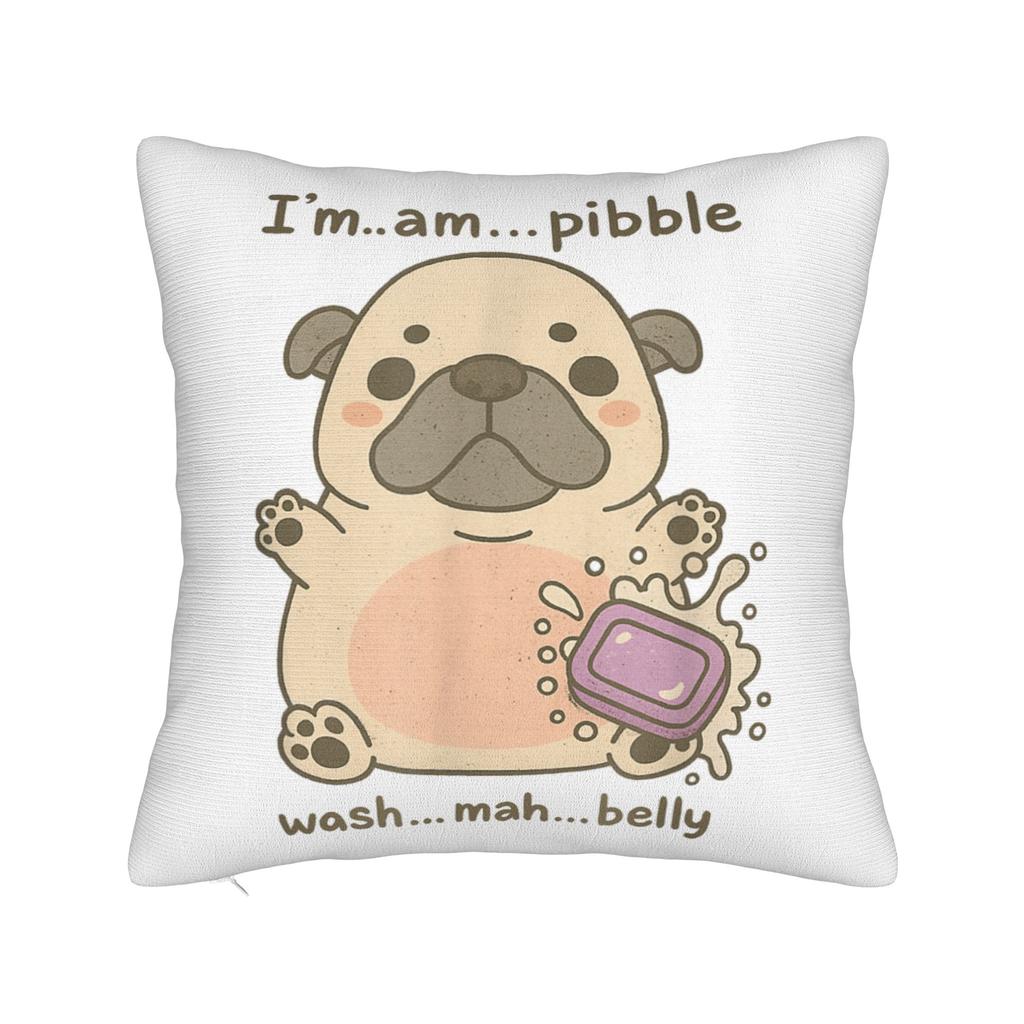 Bedrucktes Ich bin Pibble Wasch meinen Bauch Pibble Meme Kissenbezug Polyester Kissenhülle Lustige Hund Brainrot Dekokissenhülle Zuhause