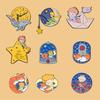 Charming Cartoon Metal Badge Set Featuring The Little Prince Creative Brooch Collection