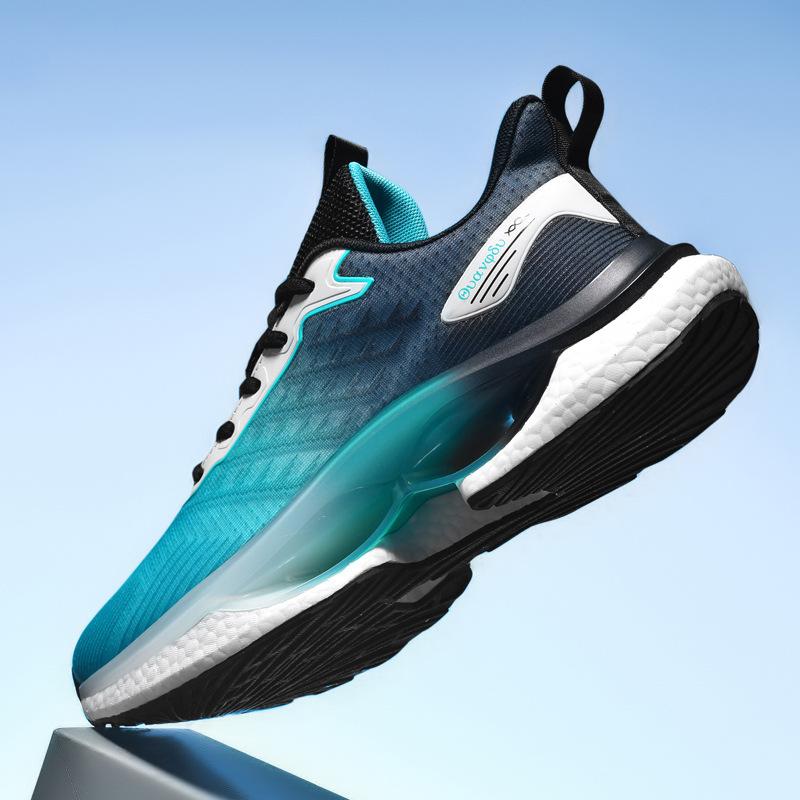 Men's Shoes New Mesh Breathable Running Shoes Fashionable Versatile Trendy Shoes Real Popcorn High Elastic Casual Sports Shoes