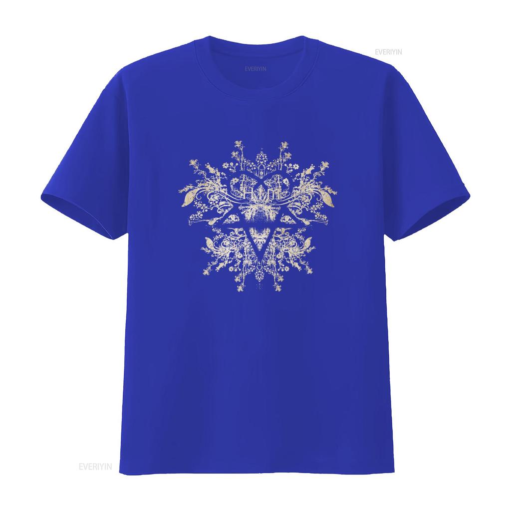 HIM Band Heartagram Schwarzes T-Shirt 100% Baumwolle Mode Oberteil Vintage Gewaschen Dehnbar Vielseitiges Oberteil Für den Alltag Streetwear