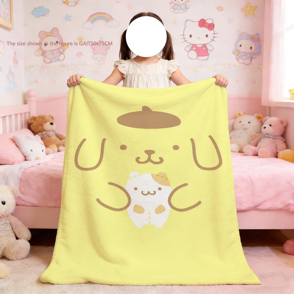 P-PomPom Purin Niedliche Cartoon-Decke für Weiche Überwurfdecke für Picknick Bett Sofa Zuhause Schlafzimmer Gemütlich Warm Bequem