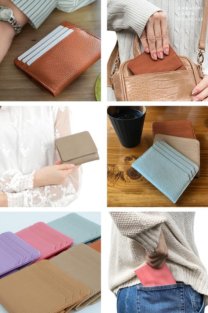 Supervised by Leather Sommelier and Color Coin Purse with Card Slots Coin Purse for Women with 3 Exterior Card Slots and Free Minimalist [W