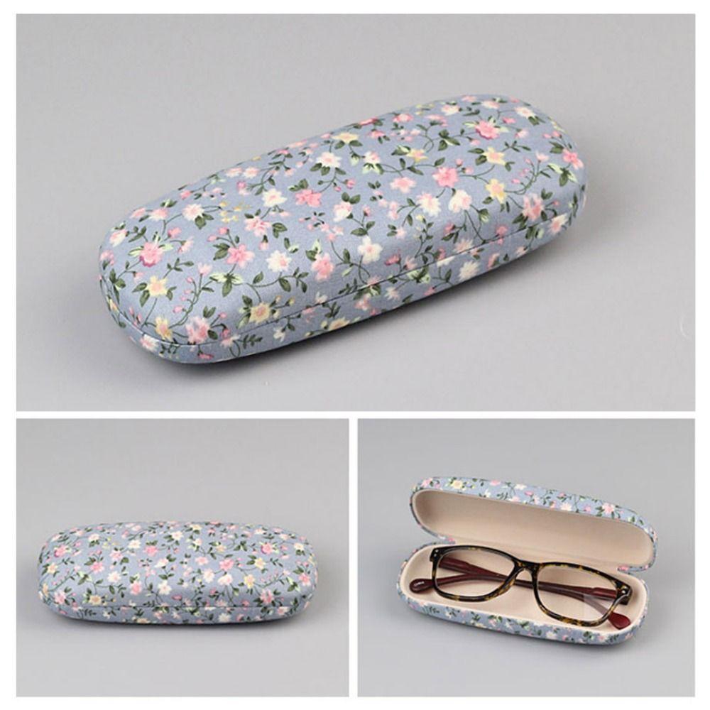 Anti Pressure Retro Floral Glasses Case Hard Shell Reading Glasses Box  Eyewear Accessories