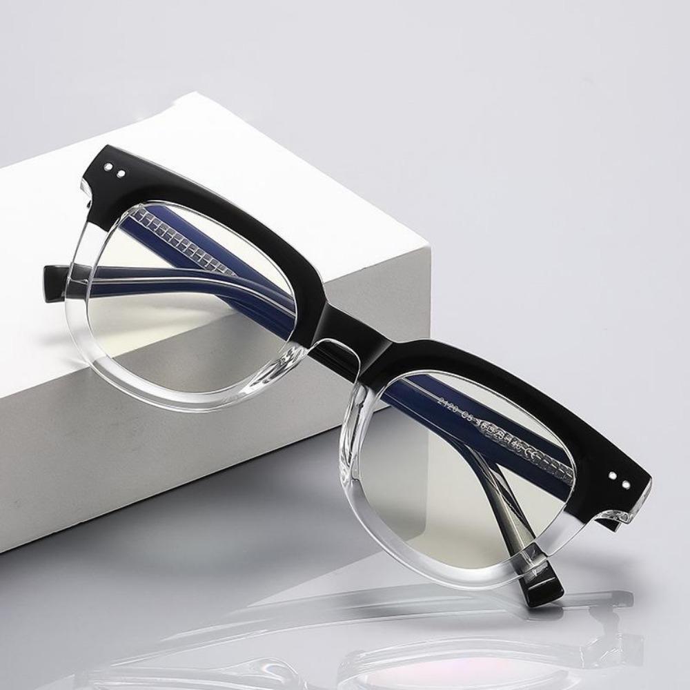 Spring Hinge Vintage Round Reading Glasses Women Men TR90 Blue Light Clear Readers Eyeglasses Magnifier Presbyopic Diopter 0~6.0