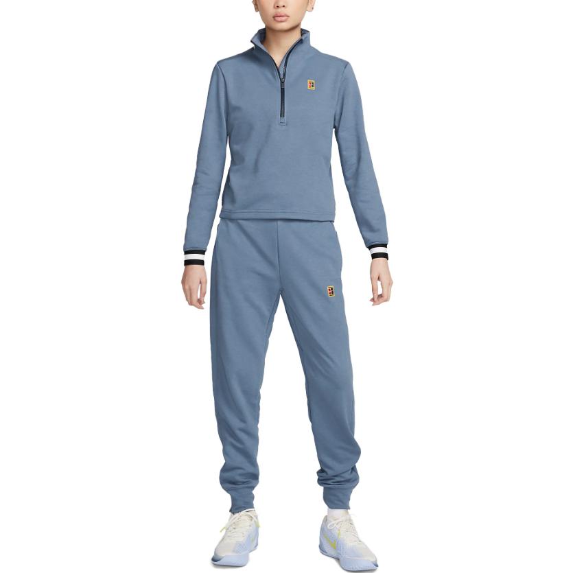 Nike Solid Color Stand Collar Long Sleeve Short Sweatshirt Women sweatshirt Blue FB4152-491