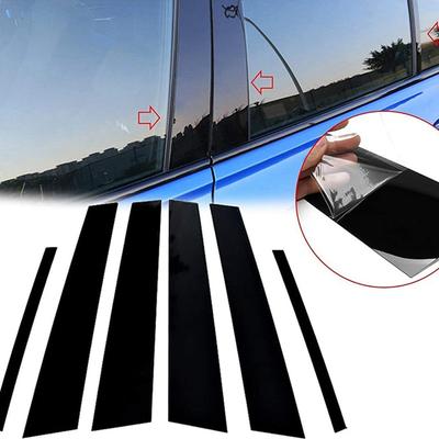 6 st Blanksvarta Stolpposter Dörrlister Fönsterdekaler Passar För BMW 3-serien F30/F31/F34/F35 2012 2013 2014 2015 2016 2017 2018 2019