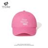 Retro small letter baseball hat women's spring and autumn soft top curved brim hat summer versatile big head circumference peaked cap men