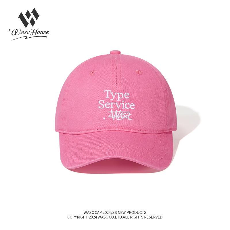 Retro small letter baseball hat women's spring and autumn soft top curved brim hat summer versatile big head circumference peaked cap men