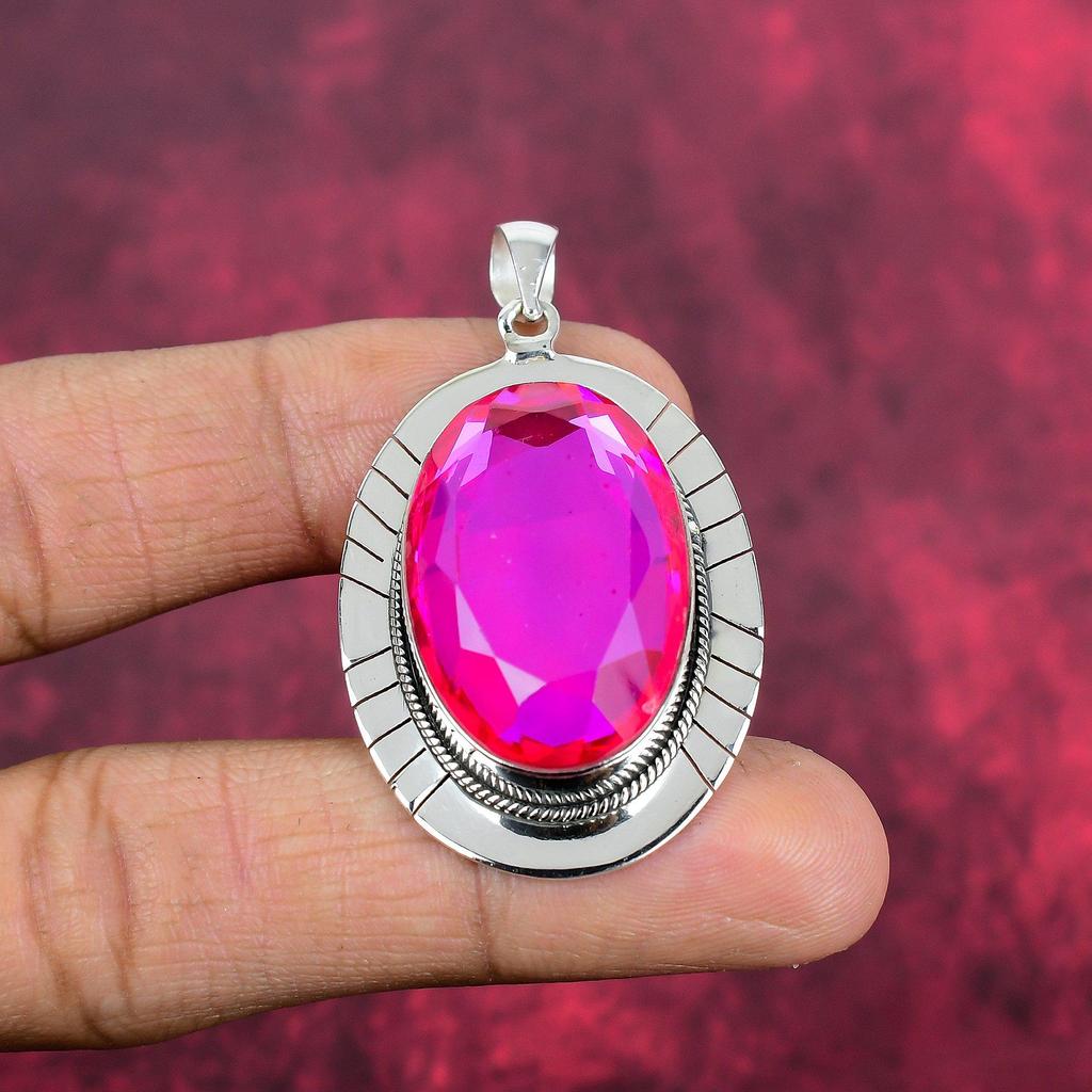 Mystic Topaz 925 Solid Sterling Silver Pendant, Handmade Gemstone Jewelry Pendant, For Memorial Day