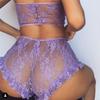 Exotic Lace Tulle Babydoll Erotic Lingerie Women Sexy See-through Hollow Pajamas Transparent Ruffles Underwear