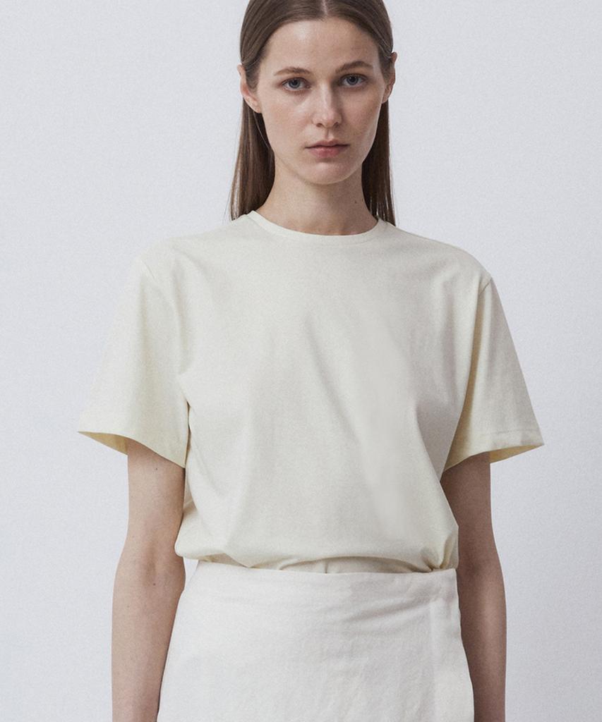 NOTIA Silket Half T-Shirts-Light Yellow