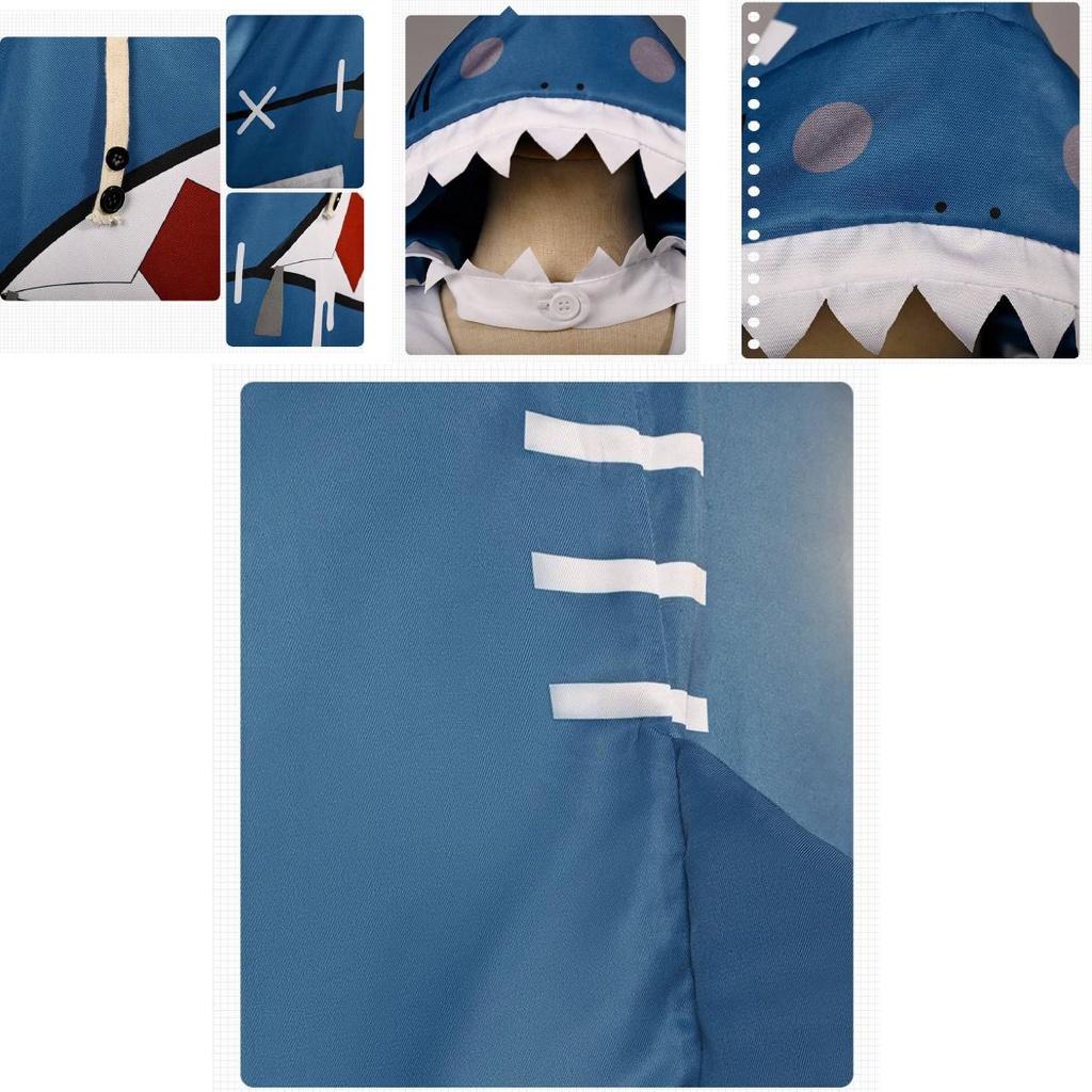 Get Hololive Gawr Gura Cosplay Costume Shark Jacket Outfit With Fish Tail Role Play