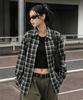 ATEZ Essential Check Crop Shirt [Black]